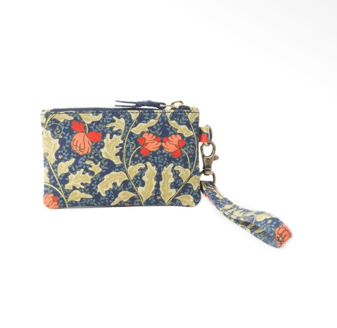 Myra Bag Red Blossoms Coin Purse in Blue