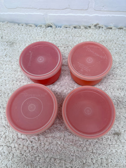 Tupperware Orange Snack Cups - set of 4 with lids