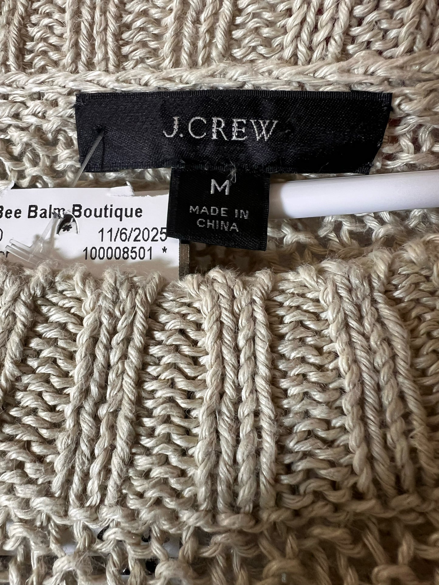 Size M J. Crew 100% Linen Lightweight Neutral Sweater