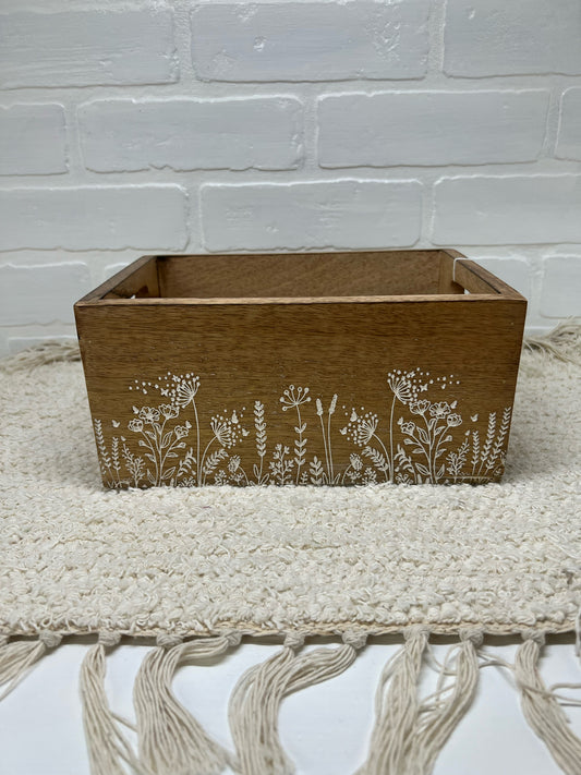 Floral wood box/organizer