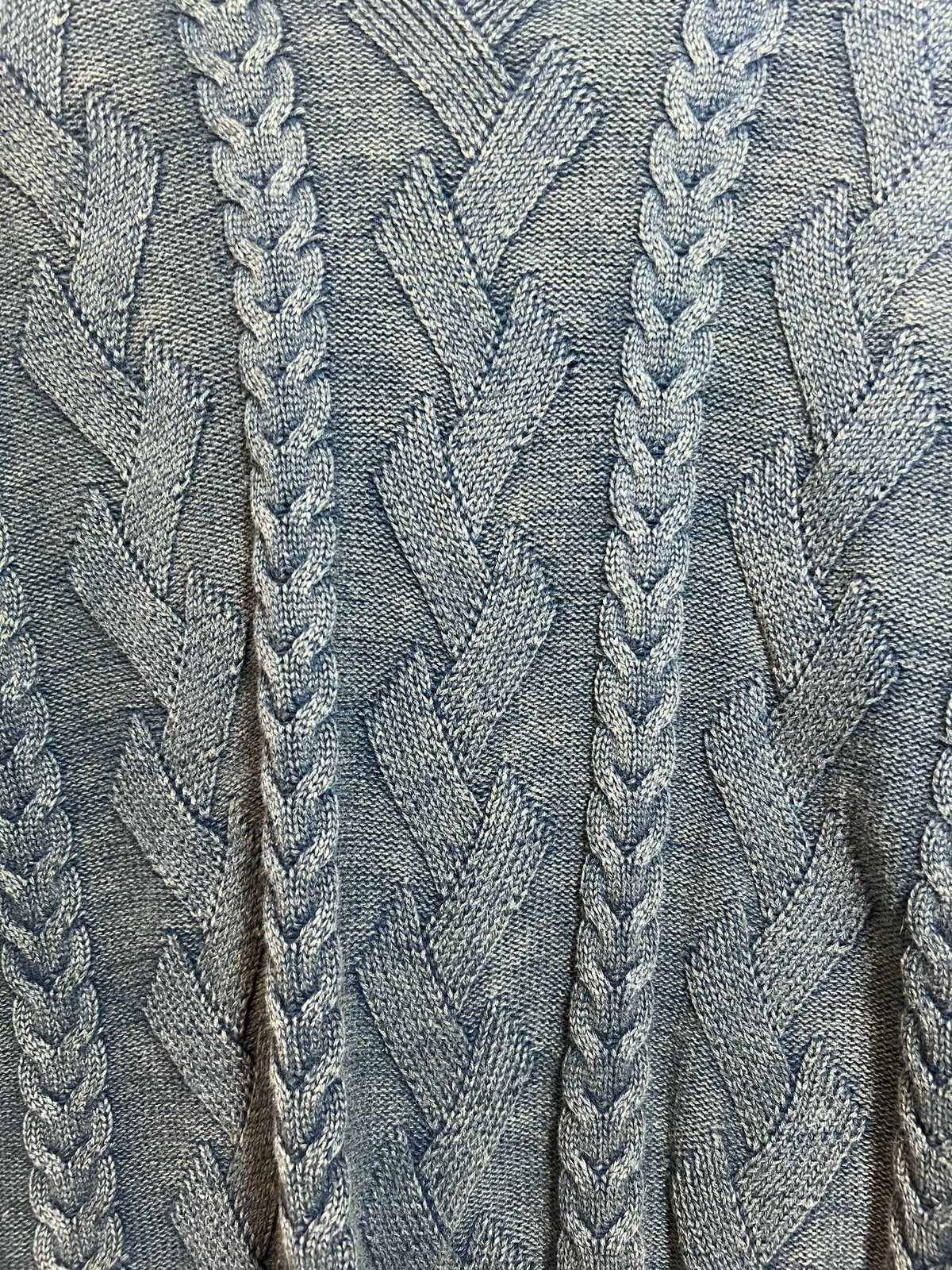 Size L POL Distressed Look Cable Knit  Sweater