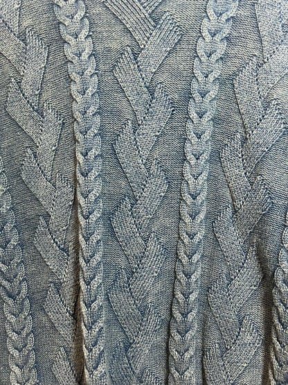 Size L POL Distressed Look Cable Knit  Sweater