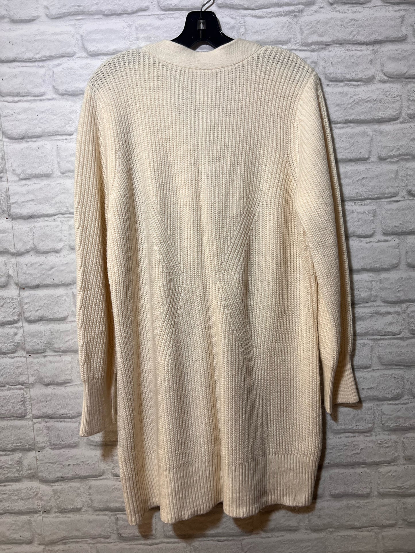 Size XL CAbi Ivory Button Down Long Cardigan