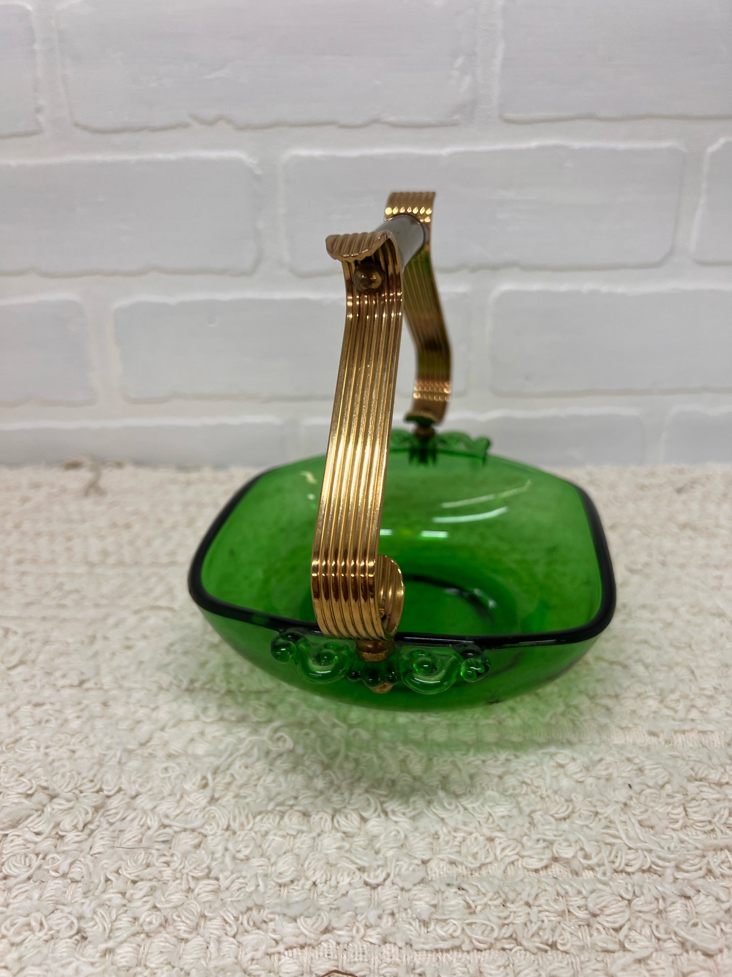 Paden City Emerald Glo Candy Dish