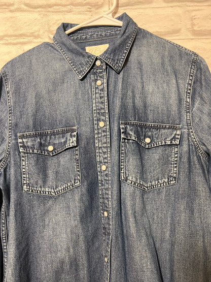 Size 12 J. Crew Slim Fit Denim Button Down Shirt