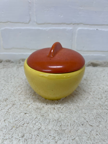 Stangl Pottery Sugar Bowl - Art Deco Orange & Yellow