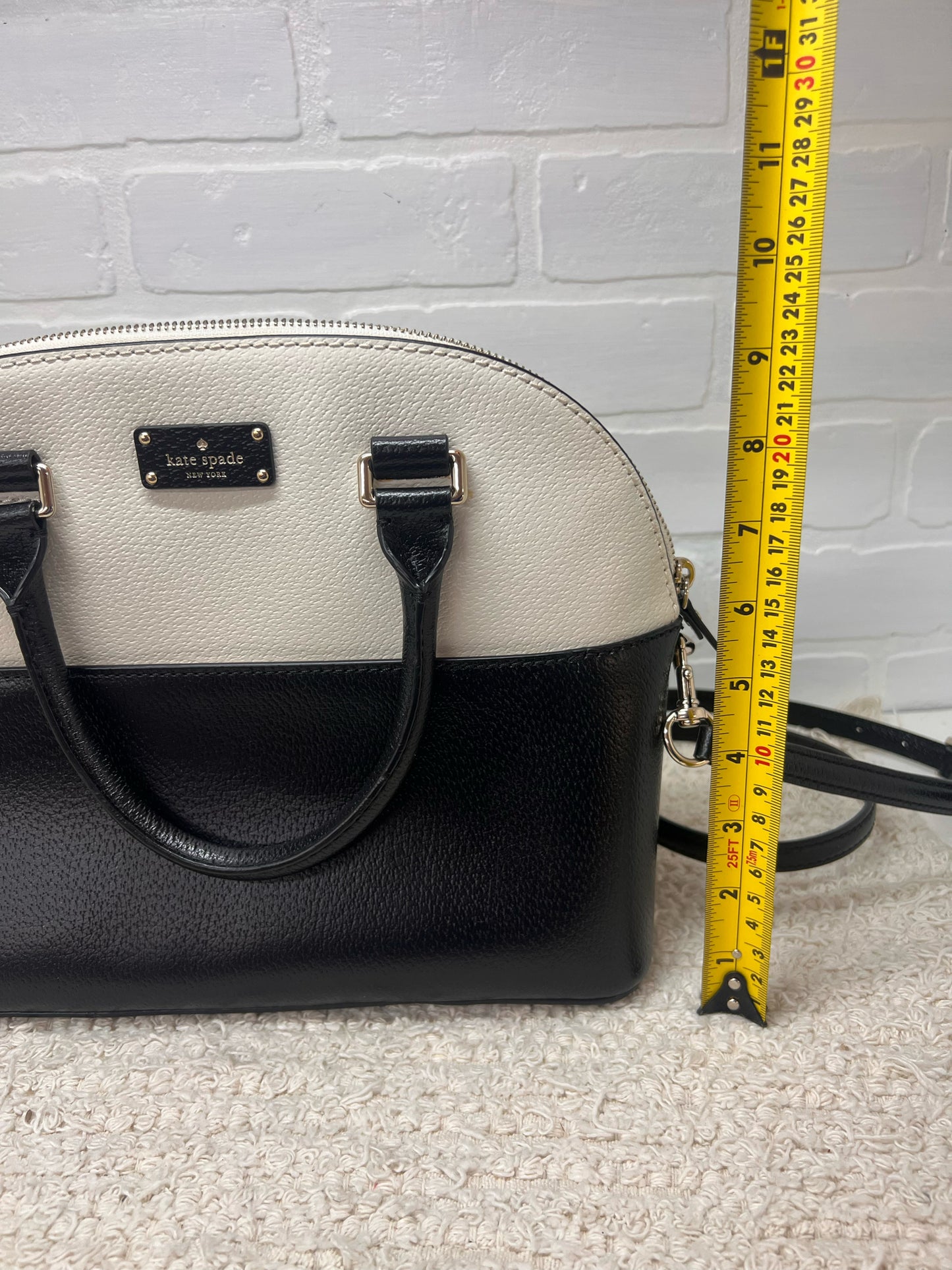 Kate Spade Carli Grove Street Satchel – Black & White Leather – Very Good Condition