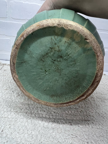 McCoy Green Glazed Jardiniere Circa 1930's 7" Tall