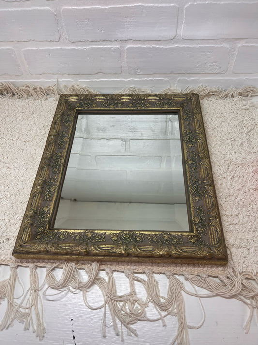 Vintage Ornate Framed Beveled Mirror