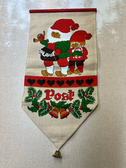 Vintage holiday post Christmas card holder