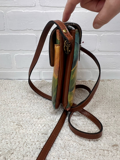 Patricia Nash Vallata Crossbody Bag - Leather with Butterfly Watercolor Print