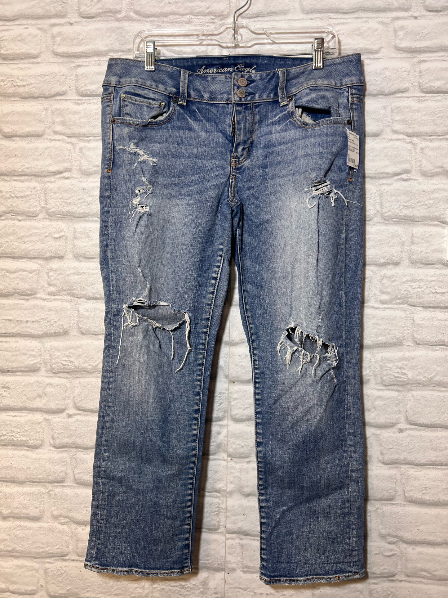 American Eagle Distressed Straight Leg Jeans
