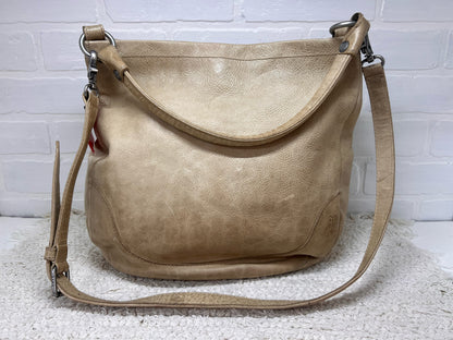 Frye Melissa Hobo Bag in Light Tan Distressed Italian Leather