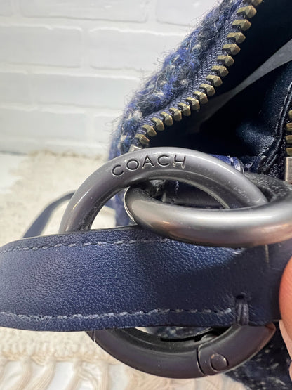 Coach Chelsea Boucle Mersin Purse Shoulder Tote in Navy Blue Tweed