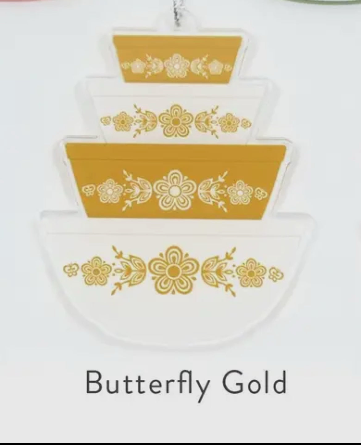 Double Sided Pyrex-Inspired Acrylic Holiday Ornament