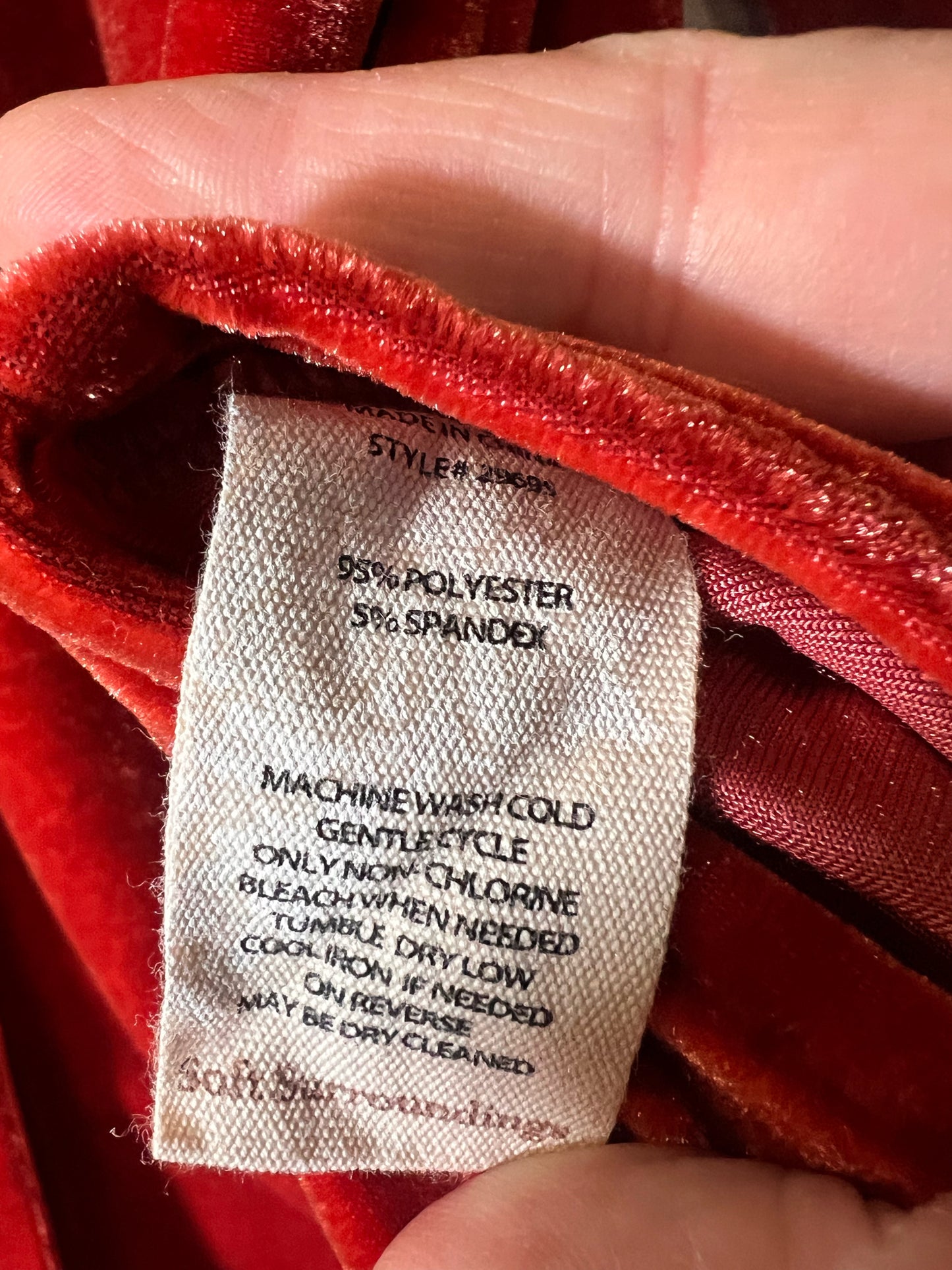 Size S Soft Surroundings Button Down Orange Velour Layering Tunic