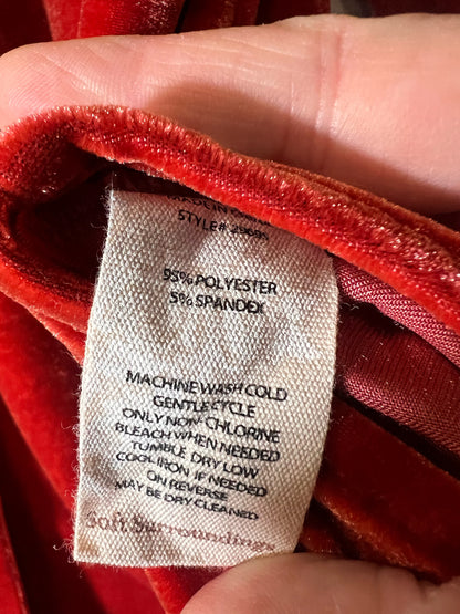 Size S Soft Surroundings Button Down Orange Velour Layering Tunic