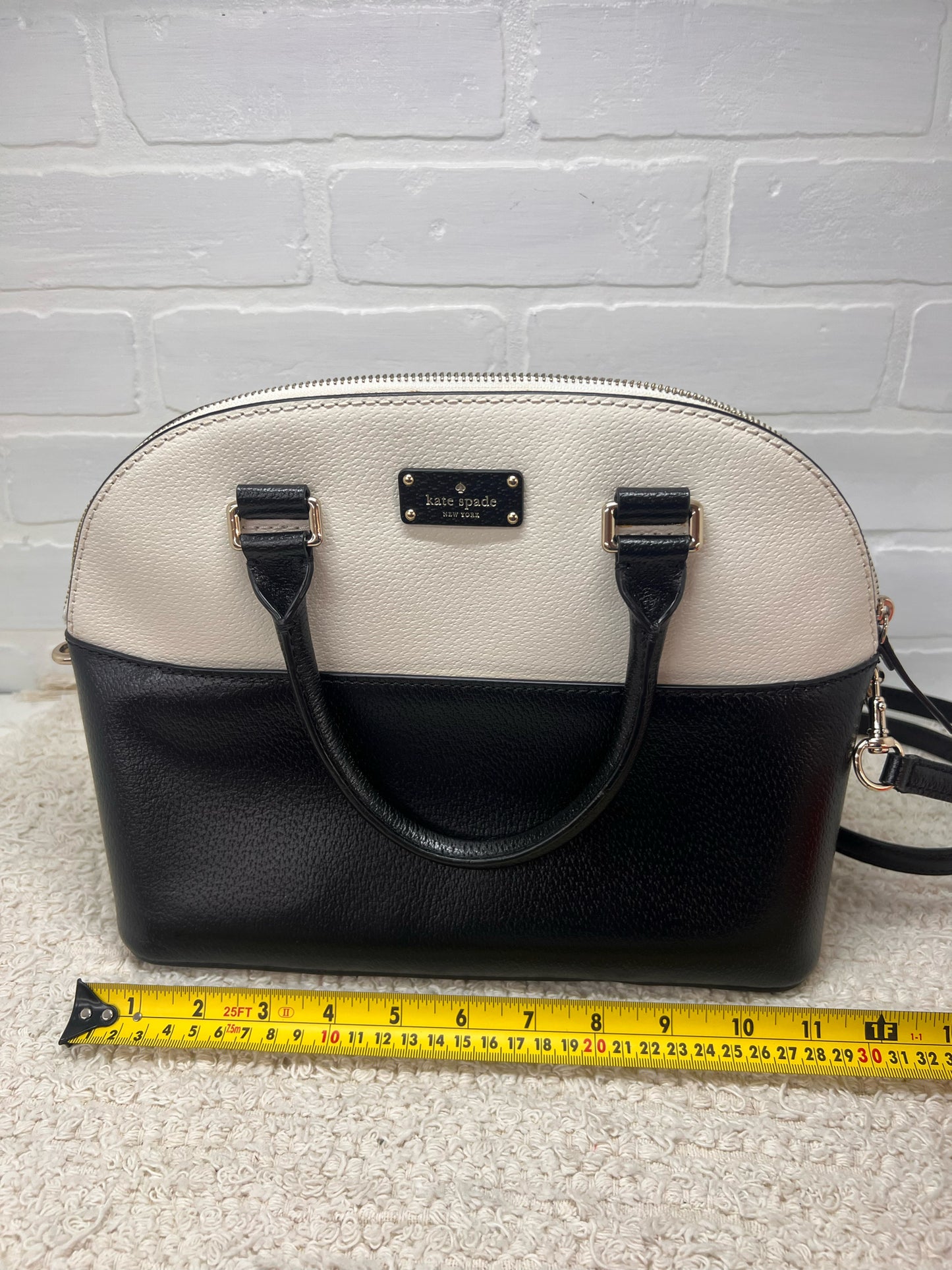 Kate Spade Carli Grove Street Satchel – Black & White Leather – Very Good Condition