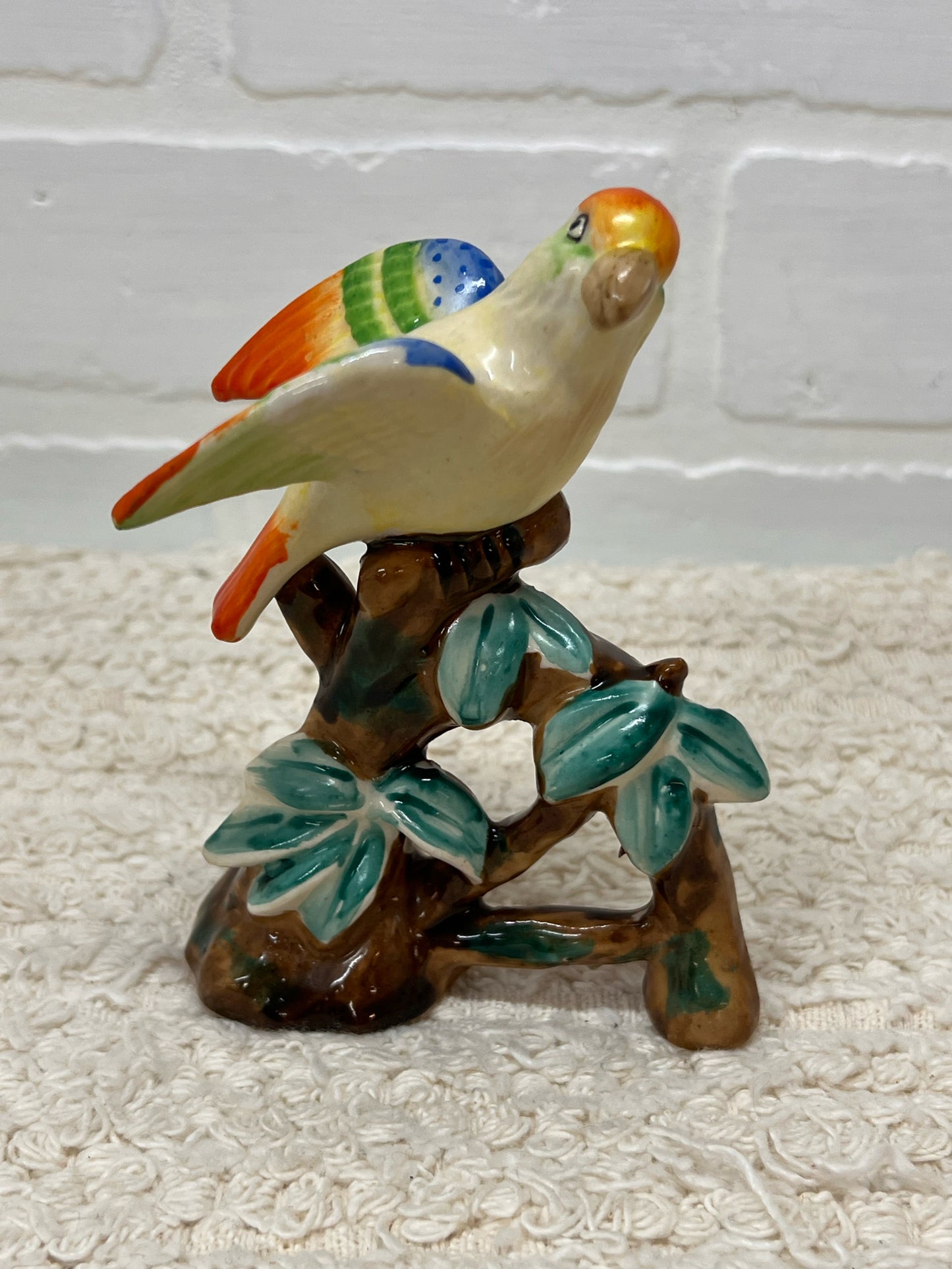 Occupied Japan Colorful Parrot Figurine
