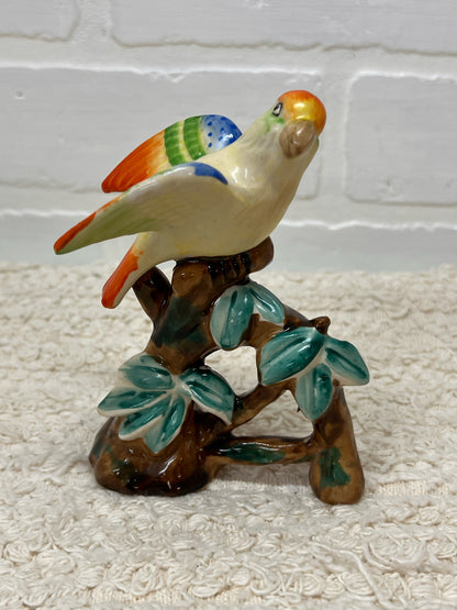 Occupied Japan Colorful Parrot Figurine