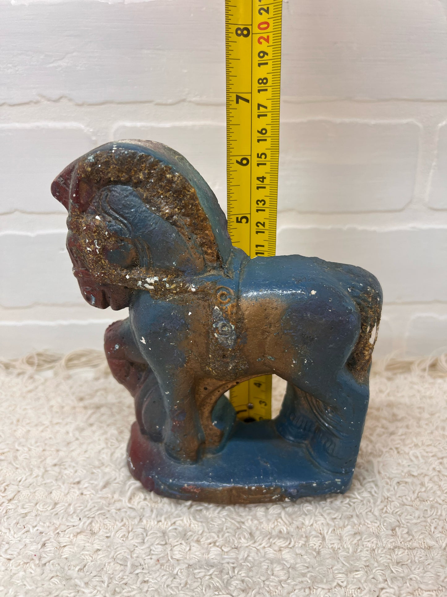 Vintage Chalkware Blue Horse - Carnival Prize