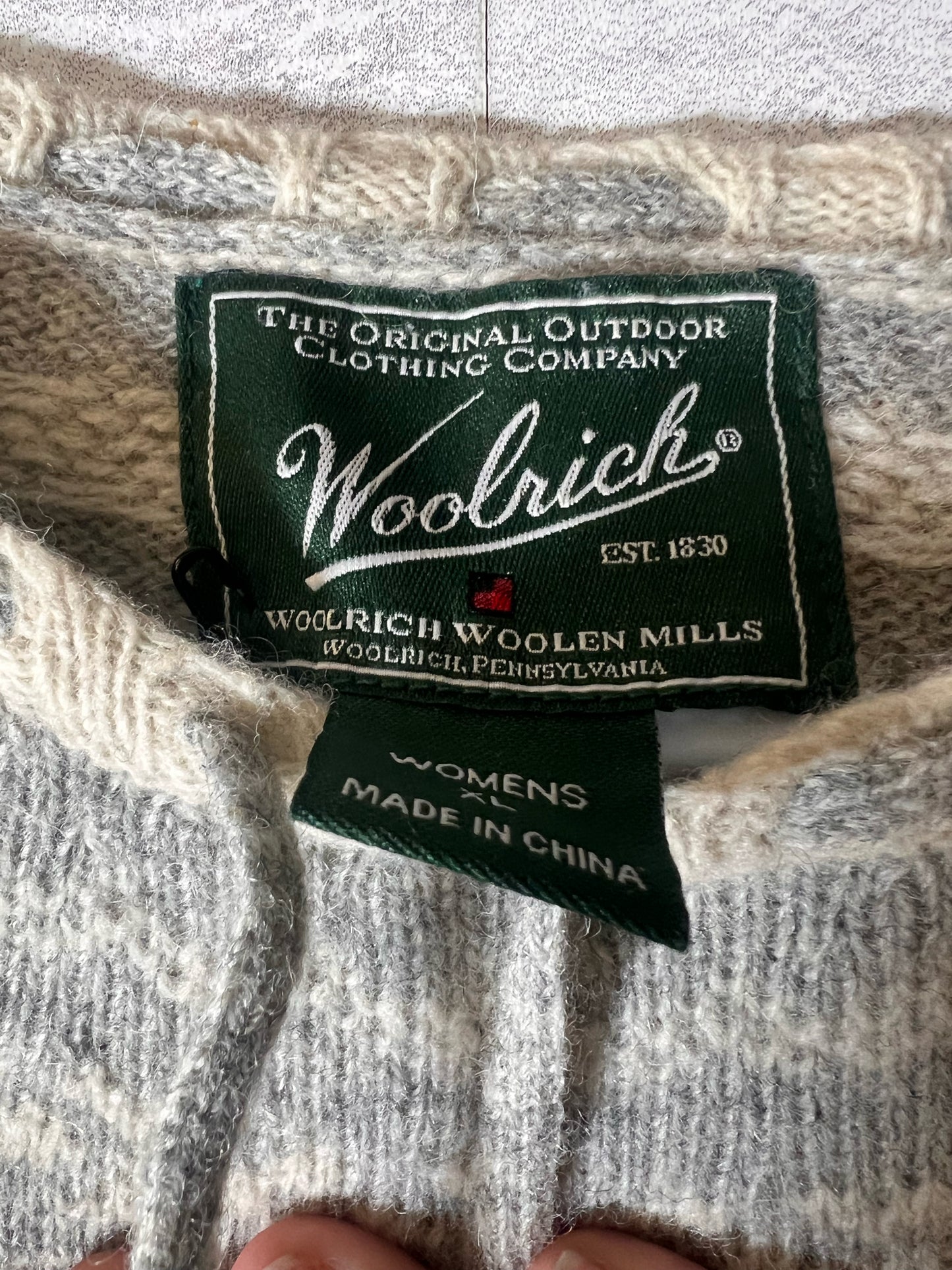 Size XL Woolrich Lambwool Fair Isle Knit Sweater