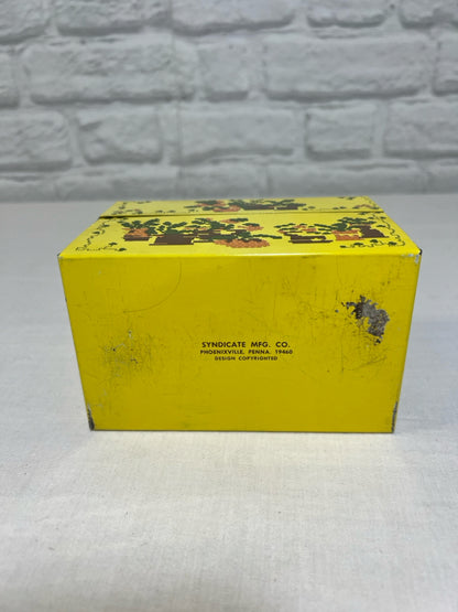Syndicate Mfg. Co. Yellow Vintage Recipe Box