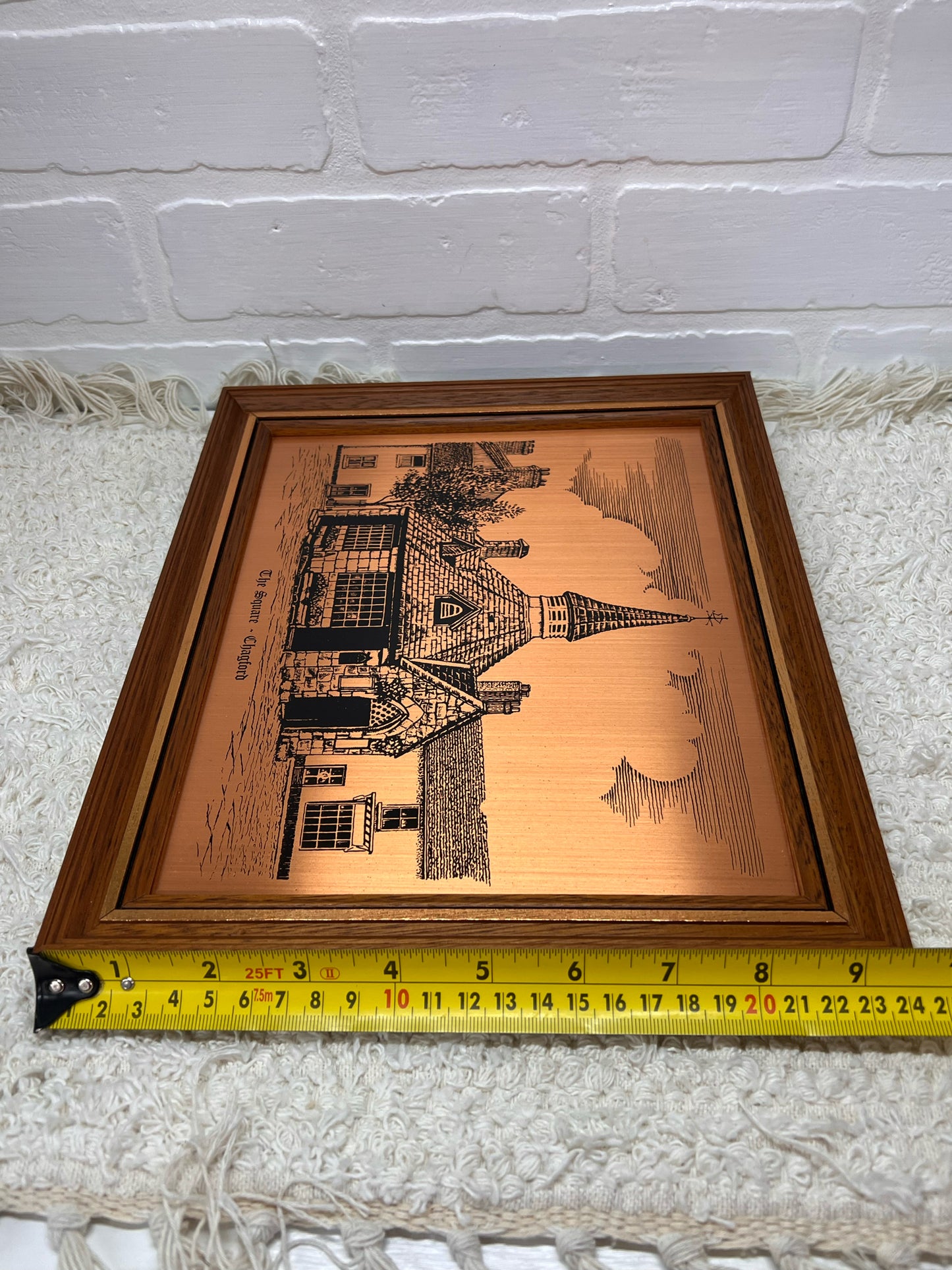 Coppercraft New in Box Framed Brass Etching - The Square - Chagford