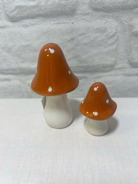 NEW Pair of Ceramic Mushrooms