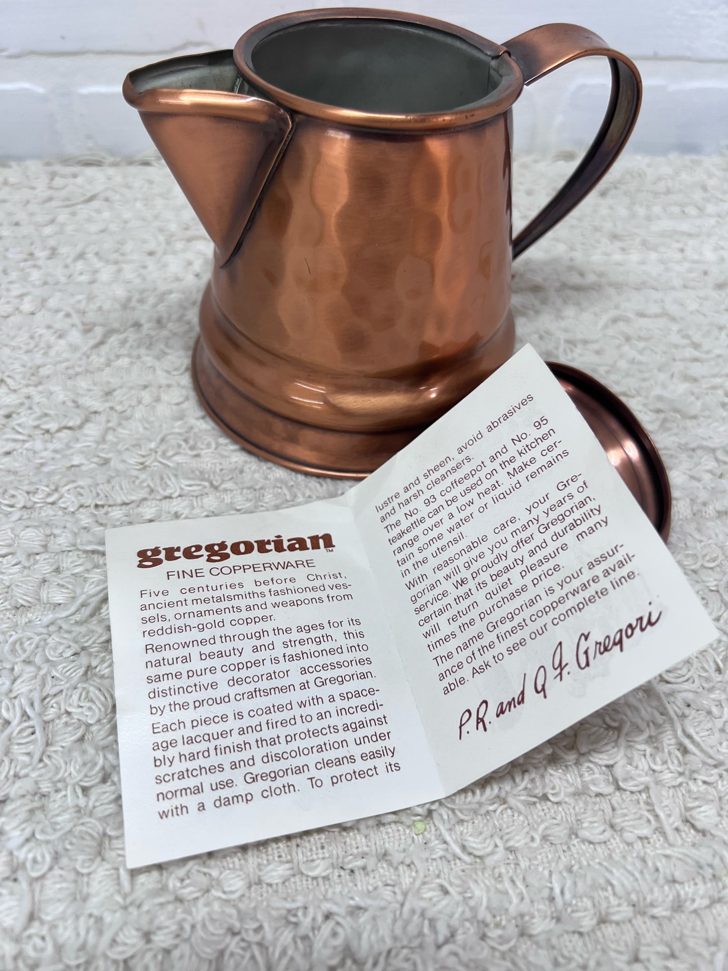 Gregorian Copper Teapot 4" Tall