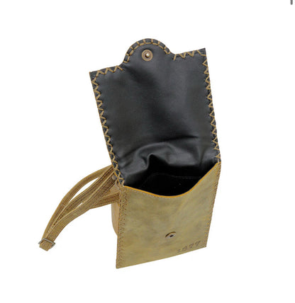 Myra Bag Mahogany Bloom Crossbody Wallet – Women’s Genuine Leather Zipper Wallet with Detachable Strap, 7.25"x4.75", Brown Boho Organizer Purse