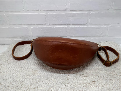 Portland Leather Embossed Floral Leather Crossbody