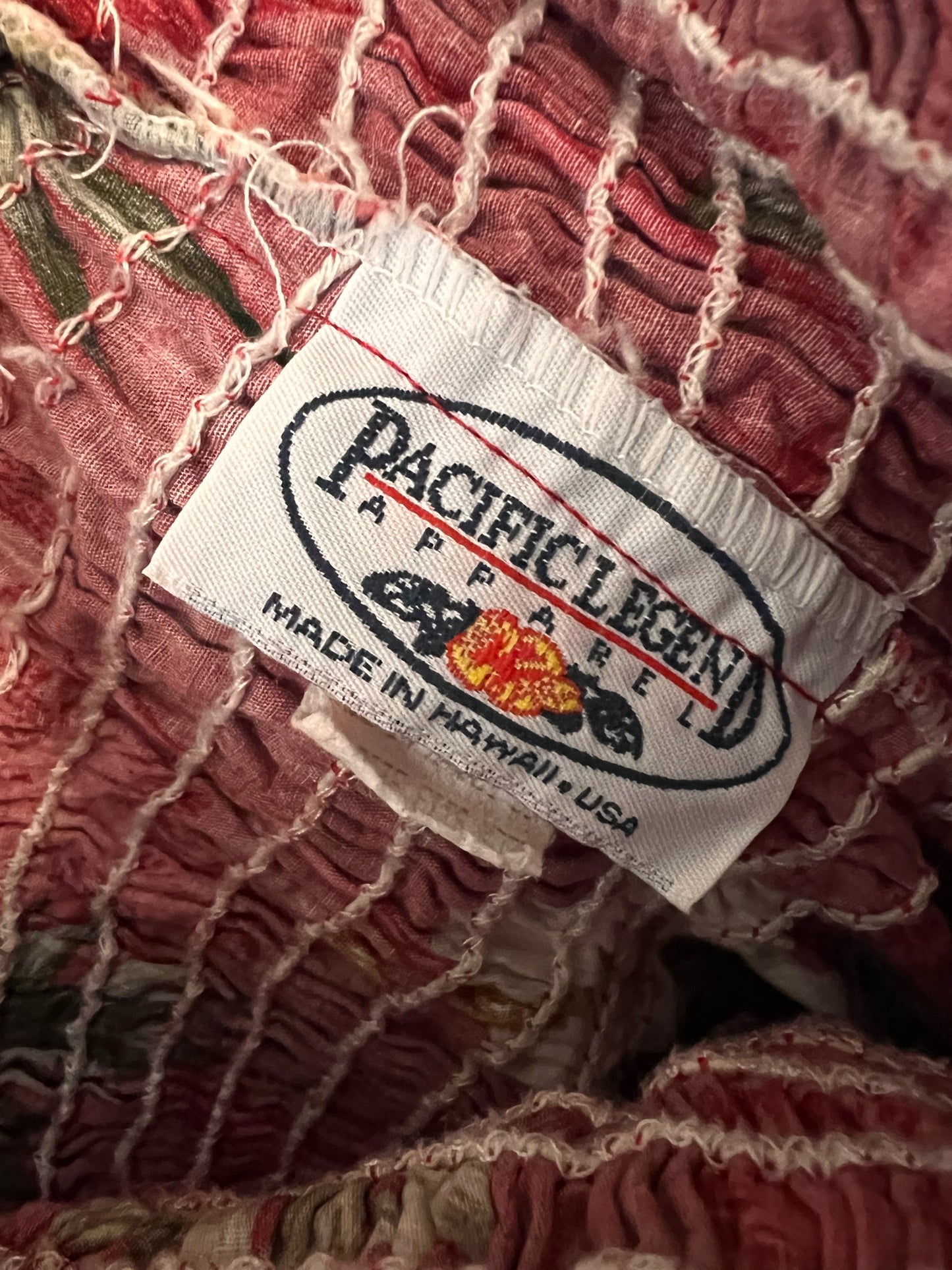 Pacific Legend Vintage Sun Dress Red Hawaii Print