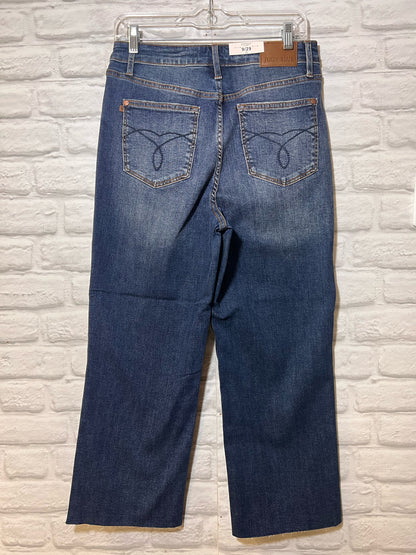 High Waisted Wide Leg Crops w/ Back Pocket Embroidery