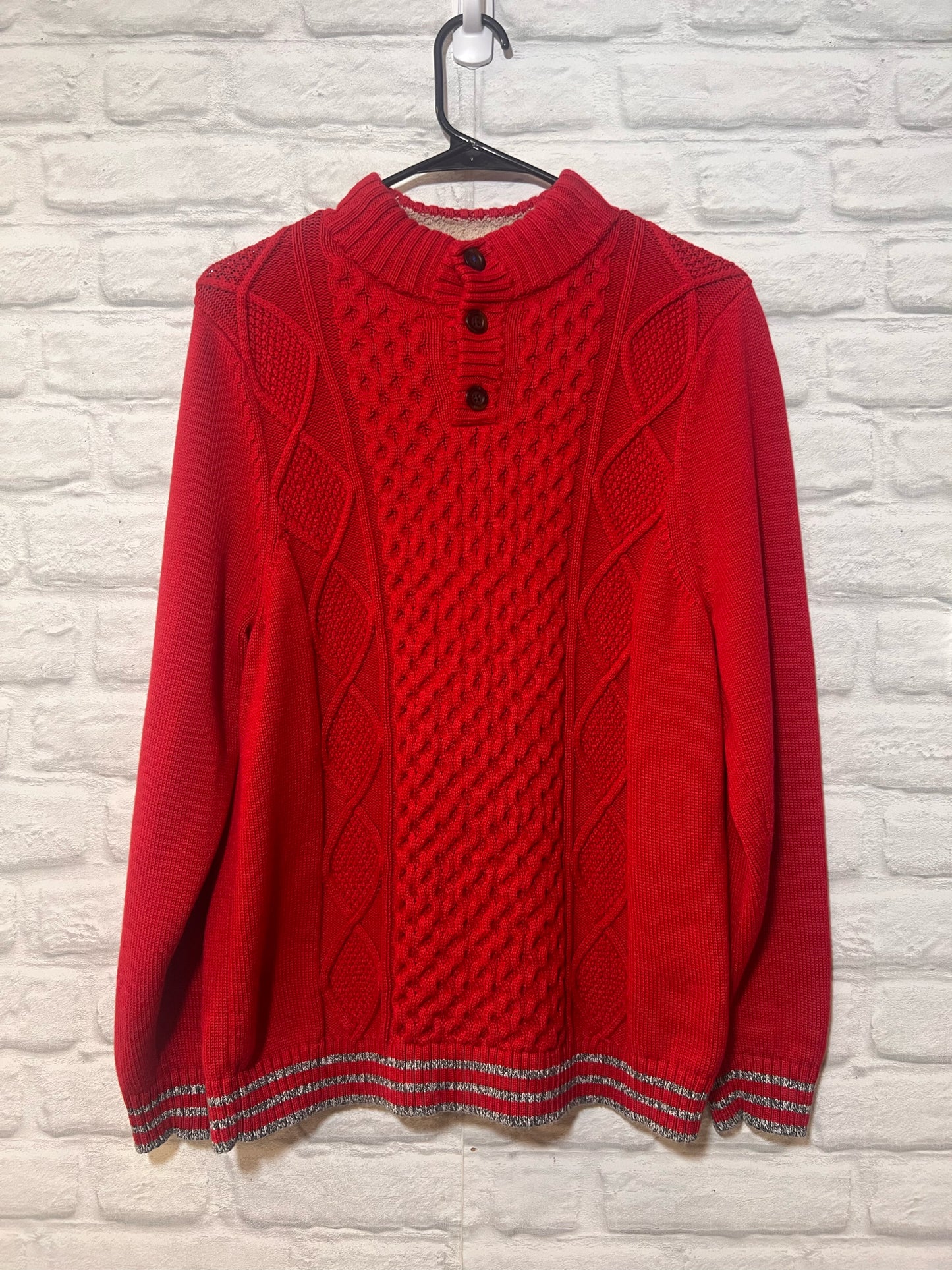 Size XL Land's End Red Cotton Sweater