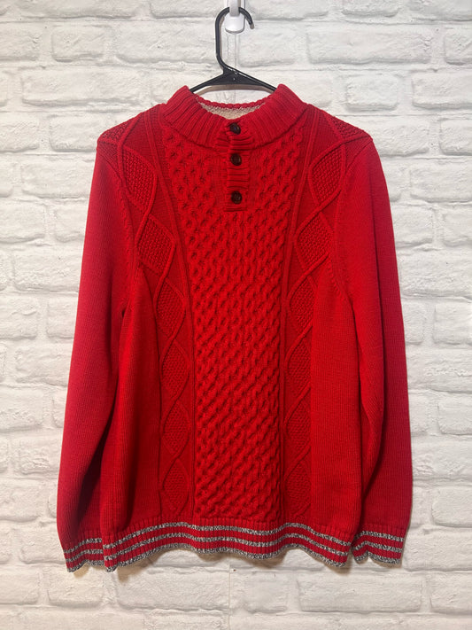 Size XL Land's End Red Cotton Sweater