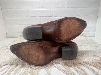 Frye Size 7 Sacha Tall Western Boots Brown Suede Leather