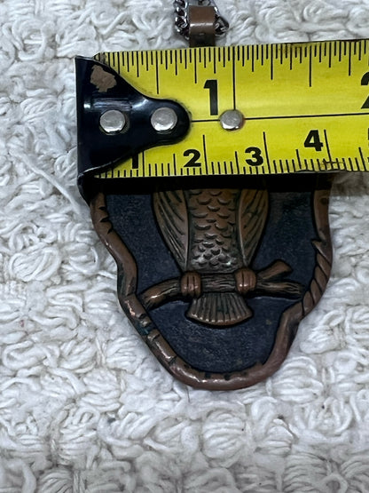 Bell Trading Post Vintage Solid Copper Owl  Pendant