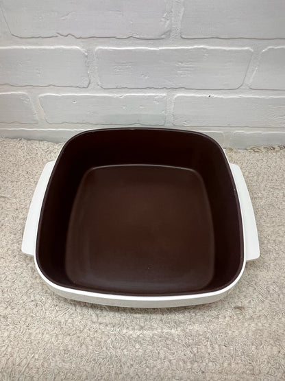 Thermo-Serv Vintage Daisy Patterned Covered Warming or Cooling Dish