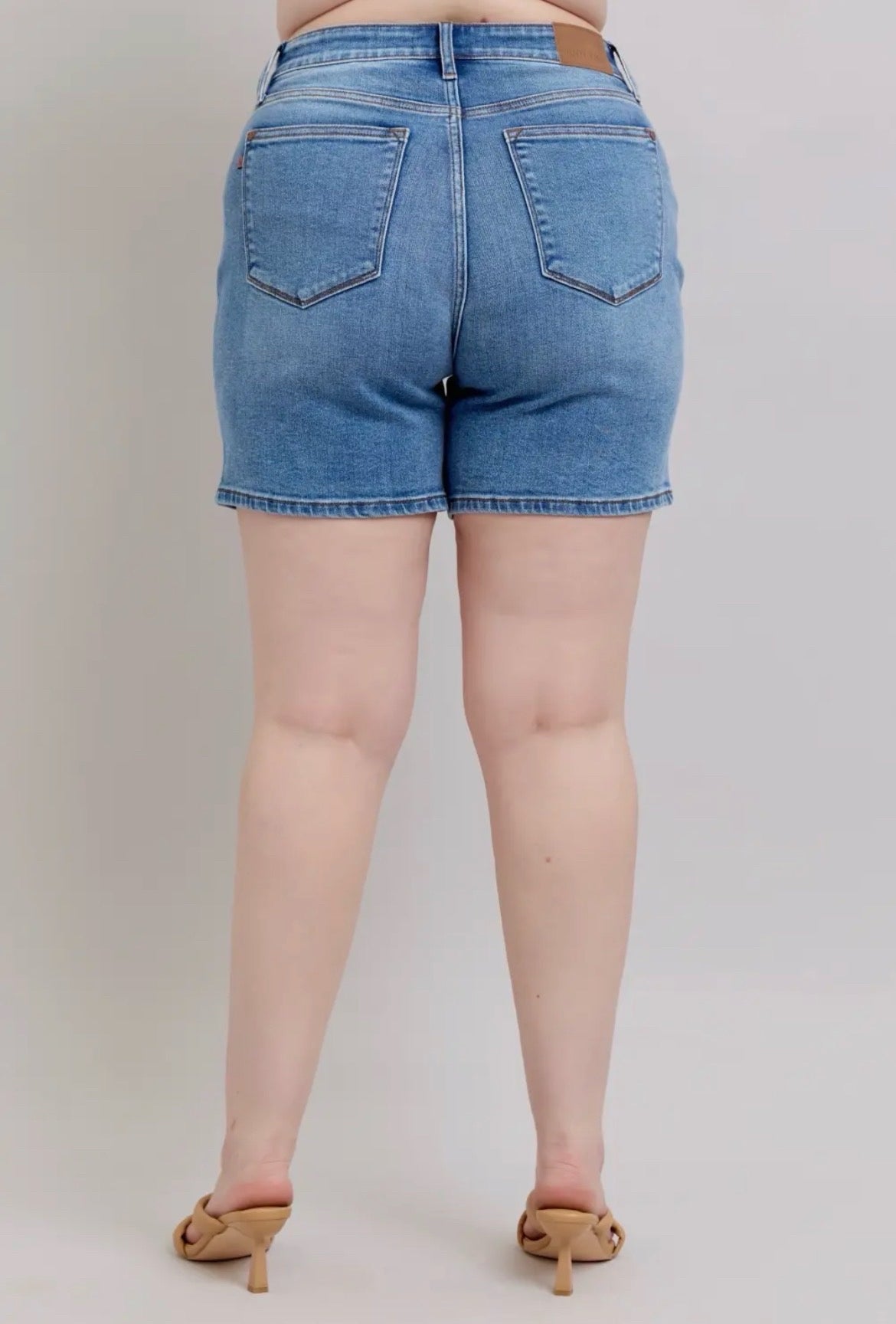 Judy Blue 2 Button Mid Length Dad Shorts - 1X-2X-3X