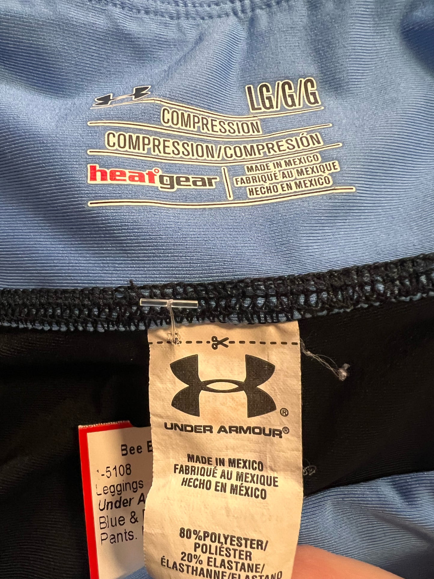 Under Armour Size L Blue & Black Compression Leggings