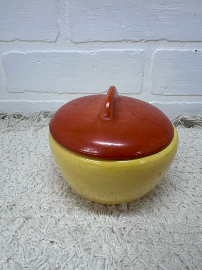 Stangl Pottery Sugar Bowl - Art Deco Orange & Yellow