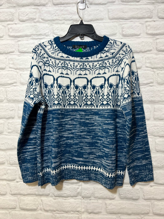 Size M Simplee blue & white 'ugly' sweater