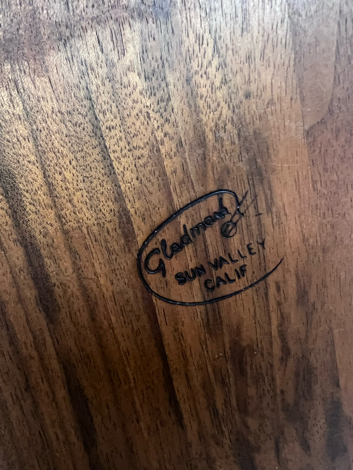 Gladmark MCM Rounded Triangle Walnut Plate