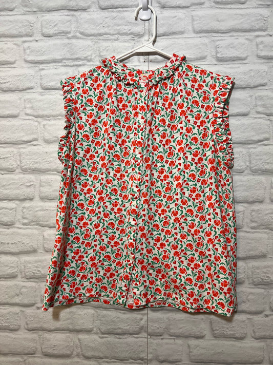 Size 10 Boden Cotton Knit Floral Blouse
