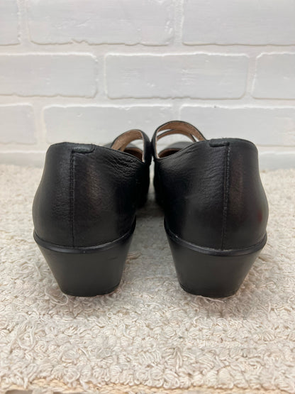 Shoe Size 40 Dansko Double Buckle Black Leather Mary Janes with Heels