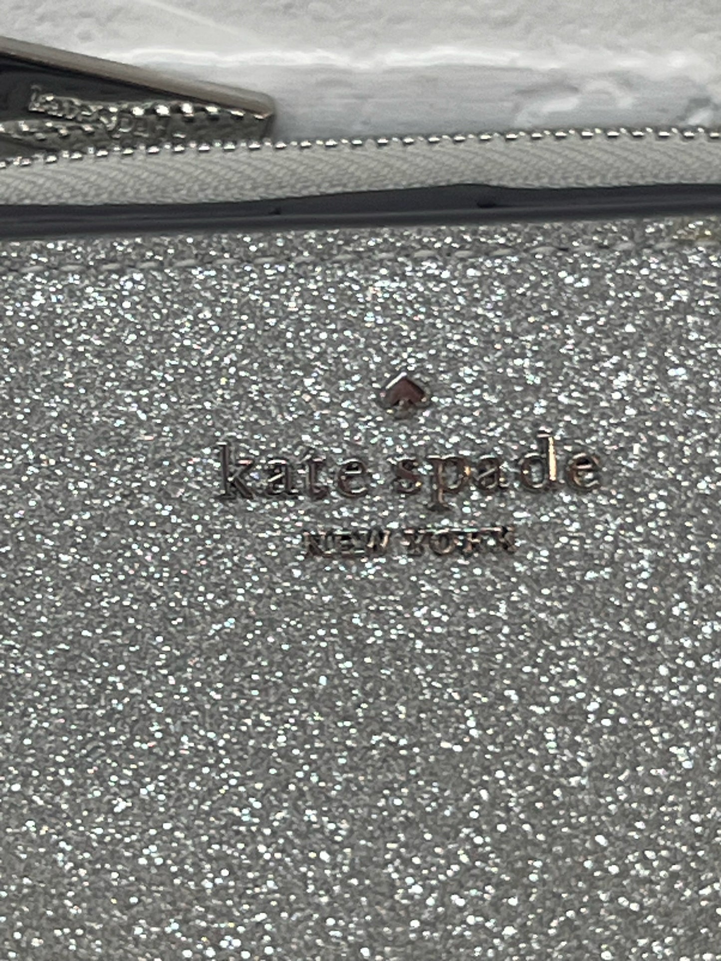 Kate Spade Silver Glitter Leather Coin Purse/Wallet