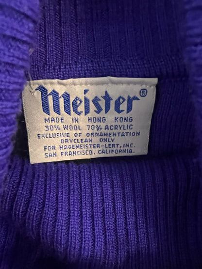 Size M Meister Royal Purple Turtleneck Vintage Sweater