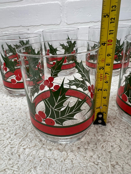Libbey Holly Tumbler Vintage Glass Set - 12 Glasses