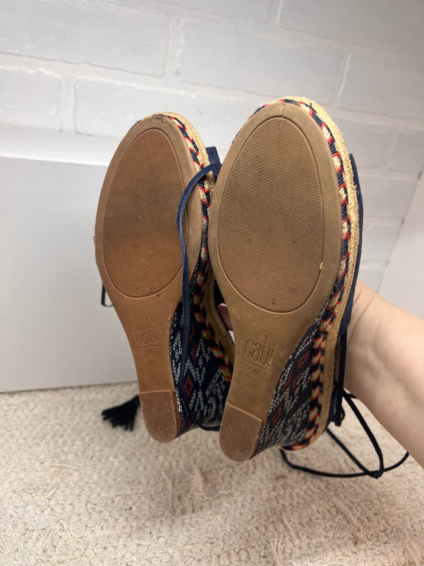 Shoe Size 9 CAbi Wedge Espadrille Lace Up Sandals